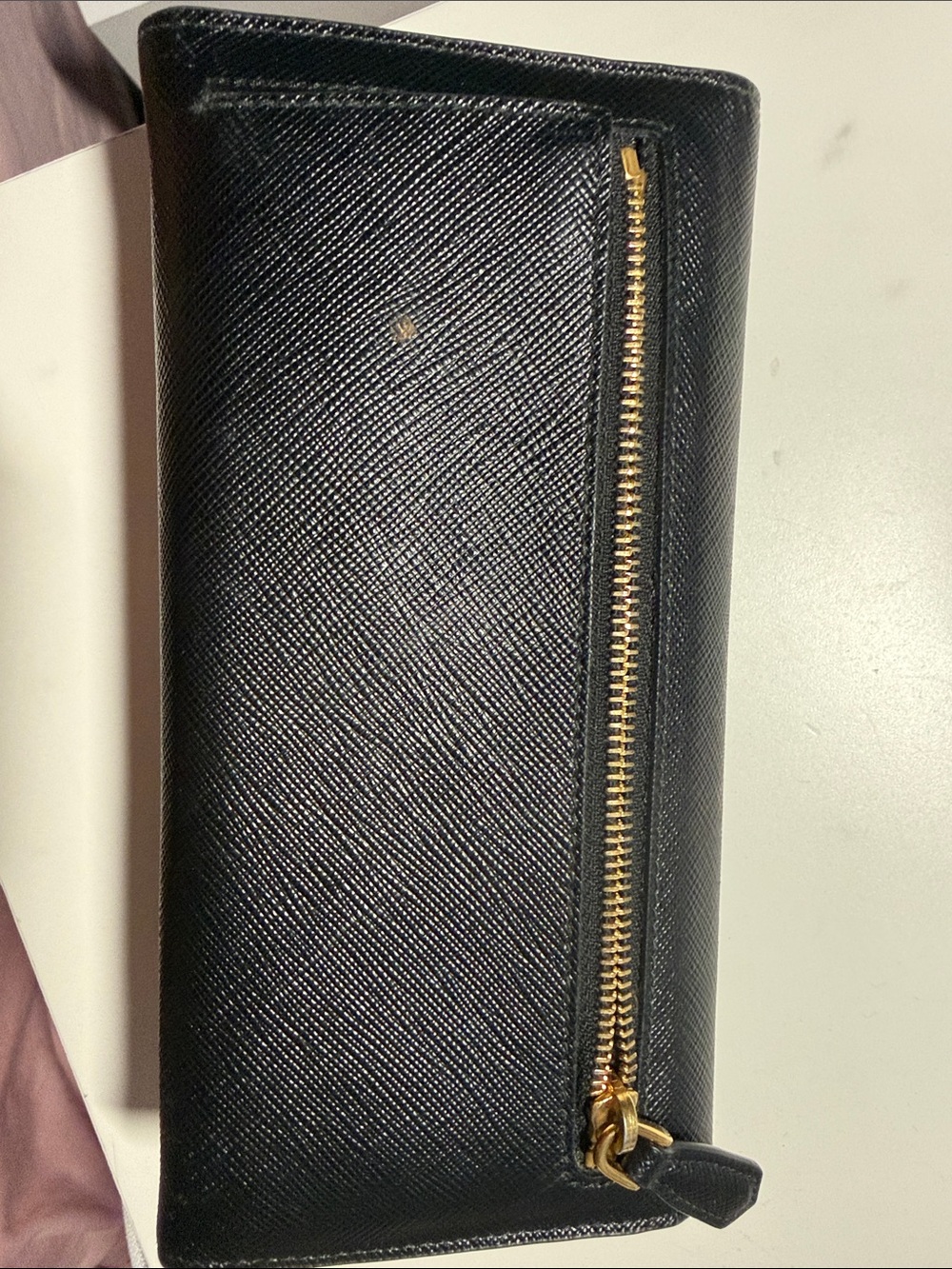 Prada Saffiano Leather Continental Wallet Black Gold Hardware - Picture 7 of 7